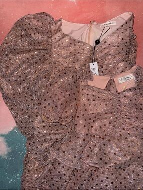 For Love & Lemons mommy and me dress Rose Gold Polka Dot xs and 3 t  lot of 2